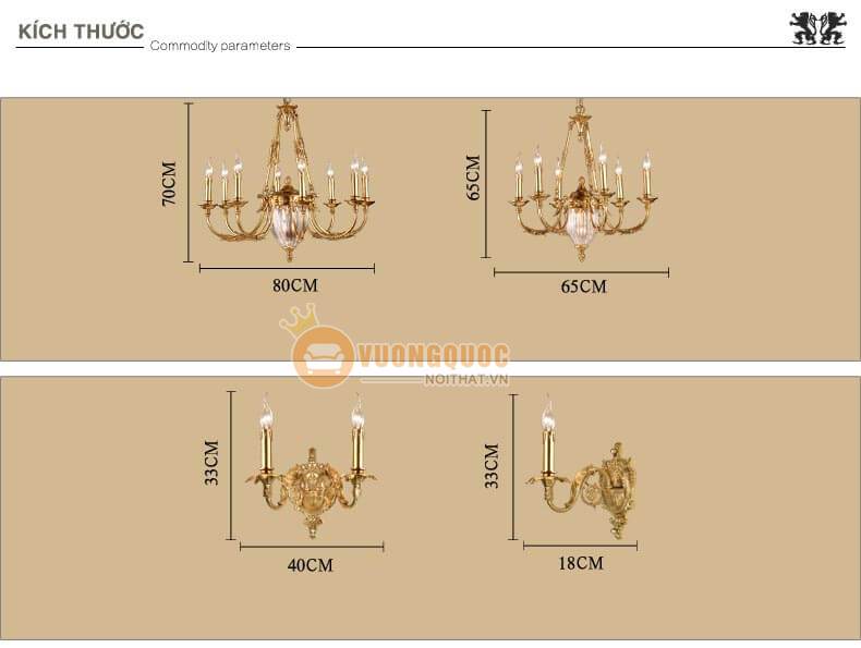 Đèn chùm đồng cao cấp phong cách Pháp abr176-7